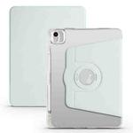 For iPad Air 11 2024 Clear Acrylic 360 Rotation Detachable Leather Tablet Case(Light Green)