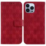 For iPhone 15 Pro Max Double 8-shaped Embossed Leather Phone Case(Red)