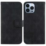 For iPhone 15 Pro Max Double 8-shaped Embossed Leather Phone Case(Black)
