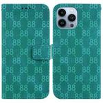 For iPhone 15 Pro Double 8-shaped Embossed Leather Phone Case(Green)