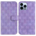 For iPhone 15 Pro Double 8-shaped Embossed Leather Phone Case(Purple)
