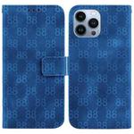 For iPhone 14 Pro Double 8-shaped Embossed Leather Phone Case(Blue)