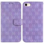 For iPhone SE 2022 / 2020 / 8 / 7 Double 8-shaped Embossed Leather Phone Case(Purple)