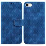 For iPhone SE 2022 / 2020 / 8 / 7 Double 8-shaped Embossed Leather Phone Case(Blue)