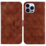 For iPhone 13 Pro Double 8-shaped Embossed Leather Phone Case(Brown)