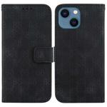 For iPhone 13 mini Double 8-shaped Embossed Leather Phone Case(Black)