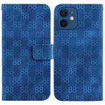 For iPhone 12 / 12 Pro Double 8-shaped Embossed Leather Phone Case(Blue)