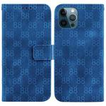 For iPhone 12 Pro Max Double 8-shaped Embossed Leather Phone Case(Blue)