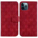 For iPhone 12 Pro Max Double 8-shaped Embossed Leather Phone Case(Red)