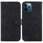 For iPhone 12 Pro Max Double 8-shaped Embossed Leather Phone Case(Black)