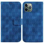 For iPhone 11 Pro Max Double 8-shaped Embossed Leather Phone Case(Blue)