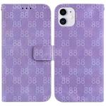 For iPhone 11 Double 8-shaped Embossed Leather Phone Case(Purple)