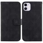 For iPhone 11 Double 8-shaped Embossed Leather Phone Case(Black)