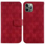 For iPhone 11 Pro Double 8-shaped Embossed Leather Phone Case(Red)