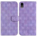 For iPhone XR Double 8-shaped Embossed Leather Phone Case(Purple)