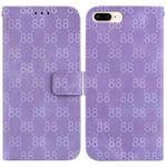 For iPhone 8 Plus / 7 Plus Double 8-shaped Embossed Leather Phone Case(Purple)