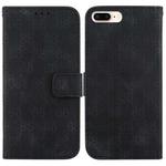 For iPhone 8 Plus / 7 Plus Double 8-shaped Embossed Leather Phone Case(Black)