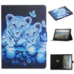 For Amazon Kindle Fire Max 11 Colored Drawing Smart Leather Tablet Case(Tiger)