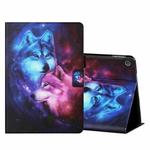 For Amazon Kindle Fire Max 11 Colored Drawing Smart Leather Tablet Case(Wolf)