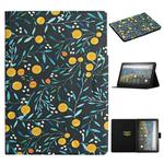 For Amazon Kindle Fire Max 11 Colored Drawing Flower Smart Leather Tablet Case(Yellow Fruit)