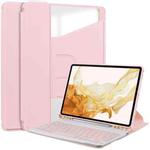 For Samsung Galaxy Tab S9+ 360 Rotation Transparent Smart Leather Case with Keyboard(Pink)