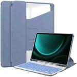 For Samsung Galaxy Tab S9 FE+ / S10+ 360 Rotation Transparent Smart Leather Case with Keyboard(Lavender)