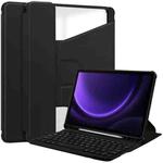 For Samsung Galaxy Tab S9 FE / S10 FE 360 Rotation Transparent Smart Leather Case with Keyboard(Black)