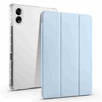For Honor MagicPad 13 inch 3-folding Transparent TPU Smart Leather Tablet Case(Ice Blue)