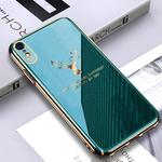 For iPhone XR GKK PC + Solid Color Plating Protective Case(Green)