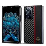 For OPPO Find N LC.IMEEKE 3 in 1 Carbon Fiber Texture Shockproof Phone Case(Black)