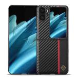 For OPPO Find N2 Flip LC.IMEEKE 3 in 1 Carbon Fiber Texture Shockproof Phone Case(Black)