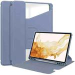 For Samsung Galaxy Tab S9 360 Rotation Transparent Smart Leather Case(Lavender)