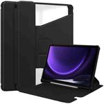 For Samsung Galaxy Tab S9 FE / S10 FE 360 Rotation Transparent Smart Leather Case(Black)