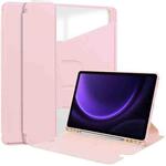 For Samsung Galaxy Tab S9 FE / S10 FE 360 Rotation Transparent Smart Leather Case(Pink)