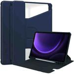 For Samsung Galaxy Tab S9 FE / S10 FE 360 Rotation Transparent Smart Leather Case(Dark Blue)