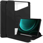 For Samsung Galaxy Tab S9 FE+ / S10+ 360 Rotation Transparent Smart Leather Case(Black)