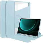 For Samsung Galaxy Tab S9 FE+ / S10+ 360 Rotation Transparent Smart Leather Case(Sky Blue)