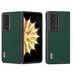 For Honor Magic V2 ABEEL Genuine Leather Litchi Texture Phone Case(Green)