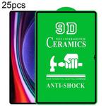 For Samsung Galaxy Tab S9 Ultra 25pcs 9D Full Screen Full Glue Ceramic Film