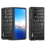 For Honor Magic Vs2 ABEEL Crocodile Texture Genuine Leather Phone Case(Black)