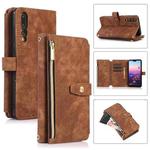 For Huawei P20 Pro Dream 9-Card Wallet Zipper Bag Leather Phone Case(Brown)