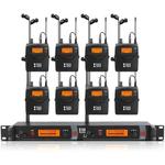 XTUGA RW2080 UHF Wireless Stage Singer In-Ear Monitor System 8 BodyPacks(UK Plug)