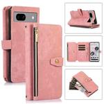 For Google Pixel 7a Dream 9-Card Wallet Zipper Bag Leather Phone Case(Pink)