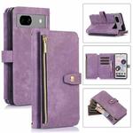 For Google Pixel 7a Dream 9-Card Wallet Zipper Bag Leather Phone Case(Purple)