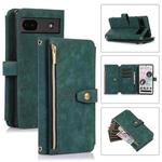 For Google Pixel 6a Dream 9-Card Wallet Zipper Bag Leather Phone Case(Green)