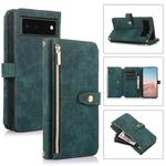 For Google Pixel 6 Dream 9-Card Wallet Zipper Bag Leather Phone Case(Green)