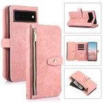 For Google Pixel 6 Dream 9-Card Wallet Zipper Bag Leather Phone Case(Pink)