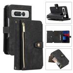 For Google Pixel Fold Dream 9-Card Wallet Zipper Bag Leather Phone Case(Black)