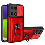 For Xiaomi Redmi Note 13 Pro 4G Sliding Camshield TPU+PC Phone Case with Card Slot(Red)