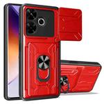 For Xiaomi Redmi 13 4G Global Sliding Camshield TPU+PC Phone Case with Card Slot(Red)